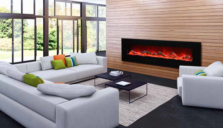 Amantii Wall Mount Flush Mount Series Electric Fireplace With